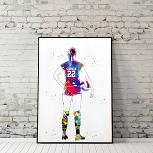 Poster Jogadora de Volei Feminina