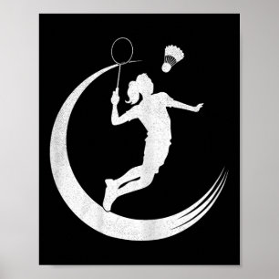 Poster Jogadoras de Badminton Camiseta Shuttler Garotas R