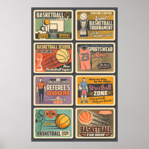 Poster Jogadores de basquete