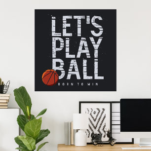Poster Jogadores de basquete jogam Nascer de bola para ga