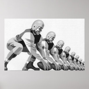 Poster Jogadores de Futebol Americano Antigos, Quarterbac