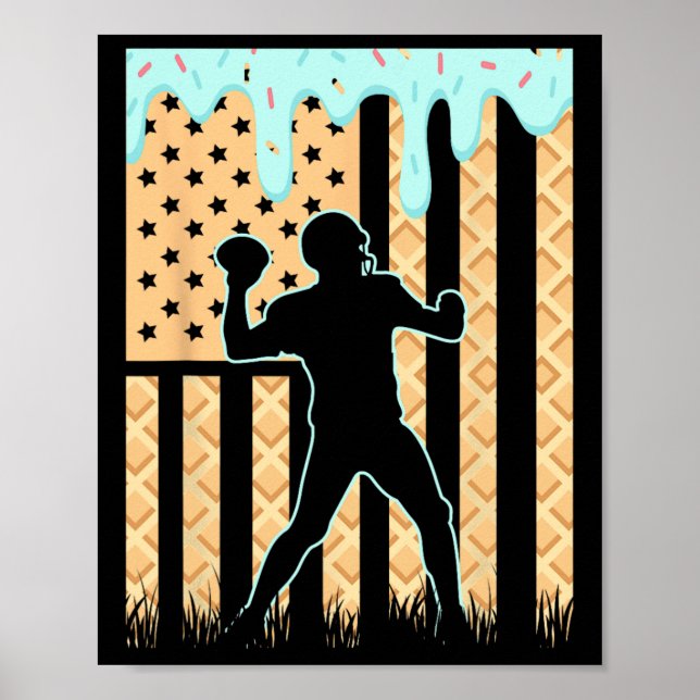 Poster Jogadores de futebol jogam futebol no Sorvete (Frente)