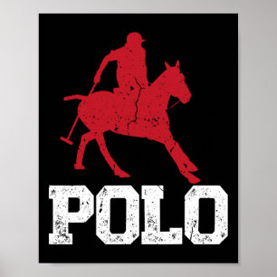 Poster Jogadores de Polo Cavalo Ancorado Equestre