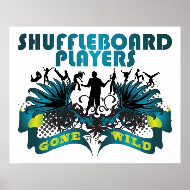 Póster Jogadores de Shuffleboard Ficaram Selvagens (Frente)