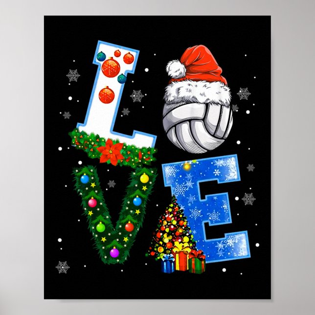 Poster Jogadores Engraçados De Voleibol De Natal Amantes  (Frente)