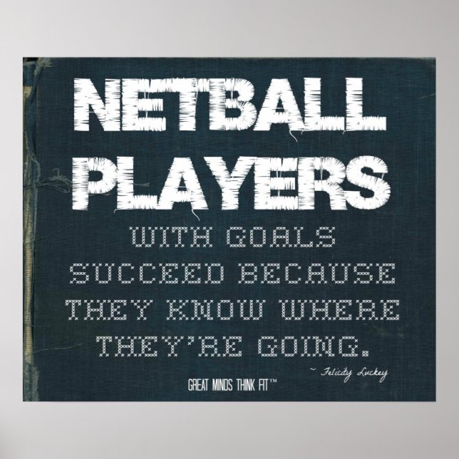 Poster Jogadores Netball com Objetivos Bem-sucedidos em D (Frente)