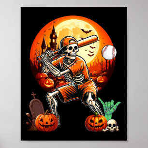 Poster Jogando Baseball Jogador de Halloween Trainer Amor