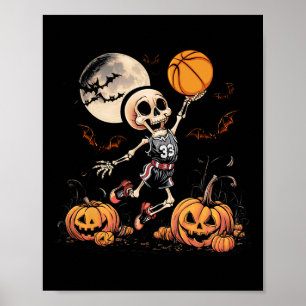 Poster Jogando basquete no Halloween Men