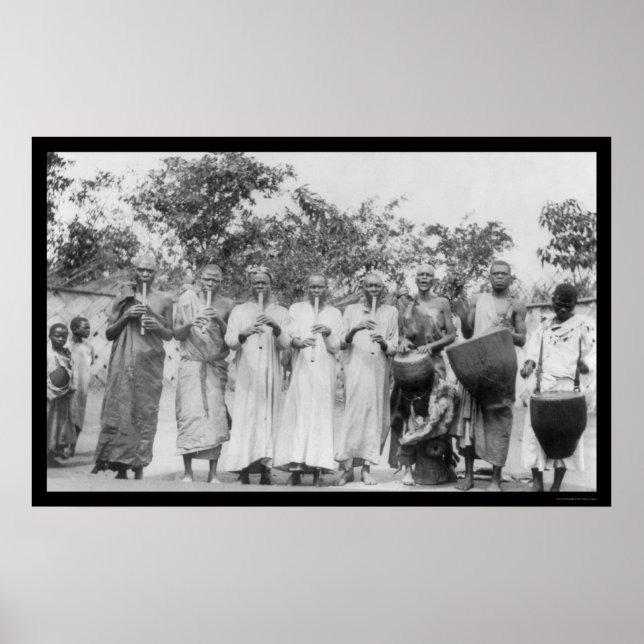 Poster Jogando flauta e tambores no Saara 1898 (Frente)