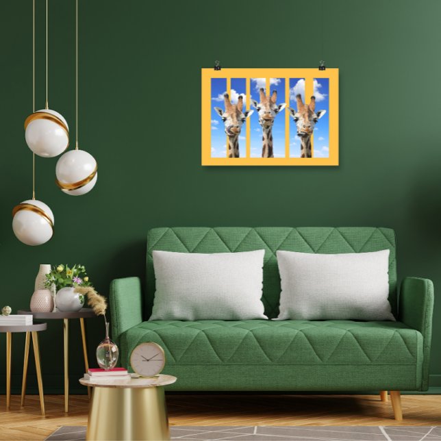 Póster Jogando Girafa Trio Wall Art, Safari Déco (Criador carregado)