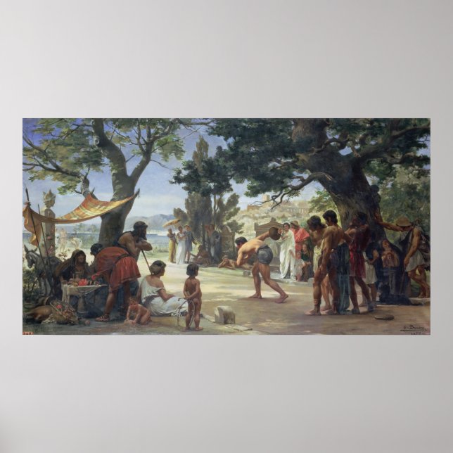 Poster Jogando o Disco, 1875 (Frente)