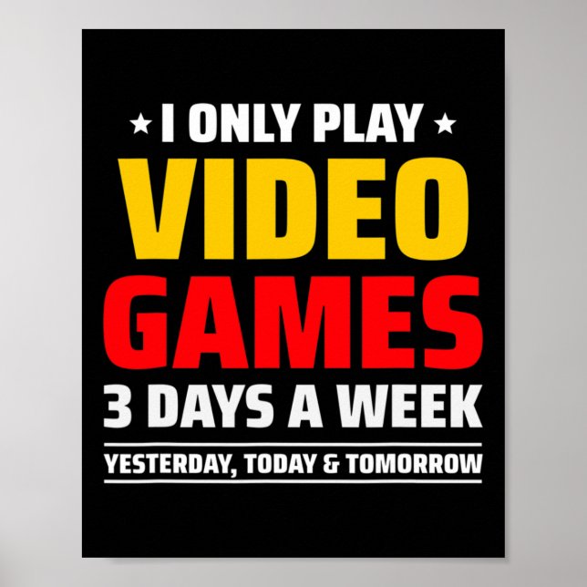 Poster Jogando Video Games - Jogos de PC e Console - Vi D (Frente)