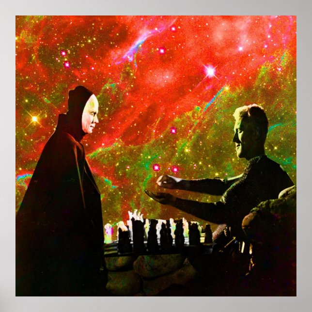 Poster Jogando xadrez com a morte (Frente)