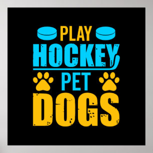 Poster Jogar Cachorros de Pet de Hockey