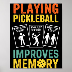 Poster Jogar pickleball melhora a memória divertido vinta