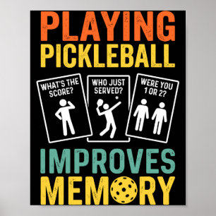 Poster Jogar pickleball melhora a memória engraçado vinta