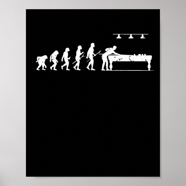 Poster Jogo Billiards Evolution of Man Piscina Billiards (Frente)