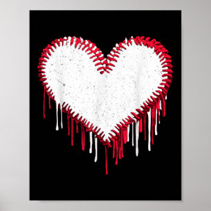 Poster Jogo Bonito Jogo Baseball Softball Heart Engraçado