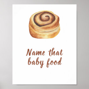 Poster Jogo chá de fraldas de canela Bebê comida