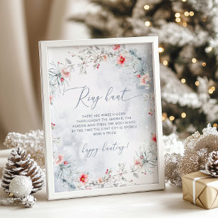 Poster Jogo chá de panela de caça elegante à neve do inve