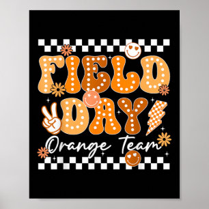 Poster Jogo da Equipe de Campo de Cor Laranja do Grupo de