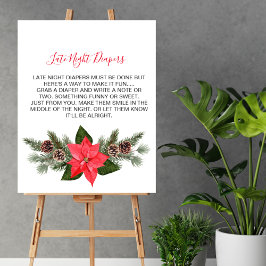 Poster Jogo da Fralda Noturna Tardia Poinsettia de Natal