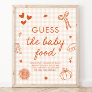 Poster Jogo de Adivinhação de Comida de Bebê Fall Gingham