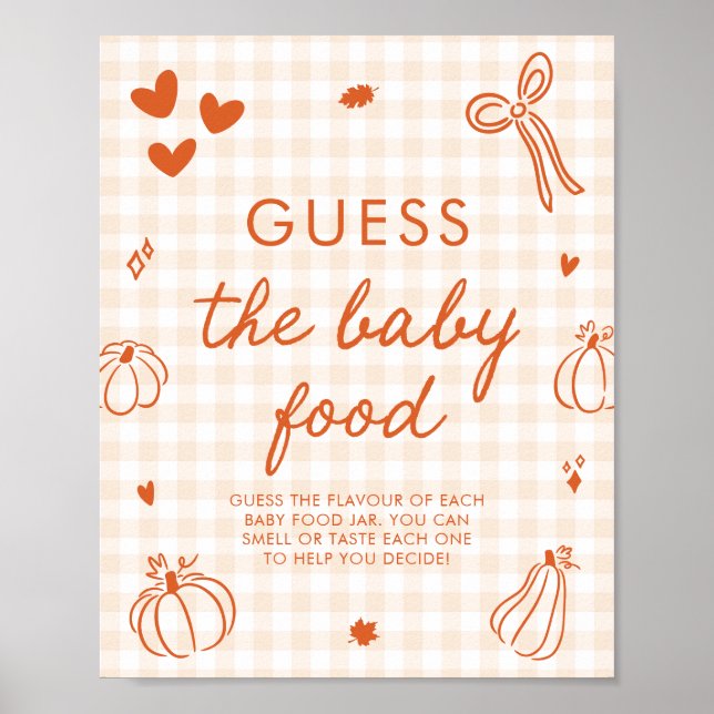 Poster Jogo de Adivinhação de Comida de Bebê 'Um Pequeno  (Frente)