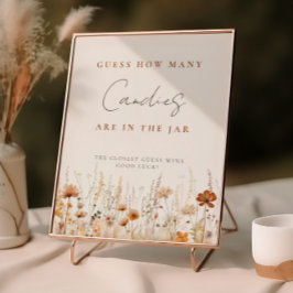 Poster Jogo de Adivinhação do Chá de fraldas de Flores Se