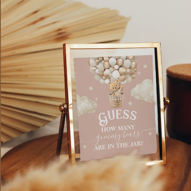 Poster Jogo de adivinhação do Chá de fraldas do Urso de T (Criador carregado)