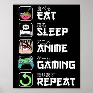 Poster Jogo de animação do sono Repita Japão Kawaii Manga