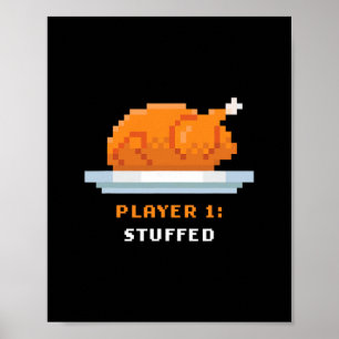 Poster Jogo de Arcade Retro Pixelado Turquia – Jogador 1 