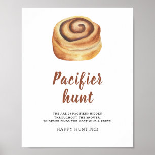 Poster Jogo de baby shower - caça ao chupeta com rolinho 