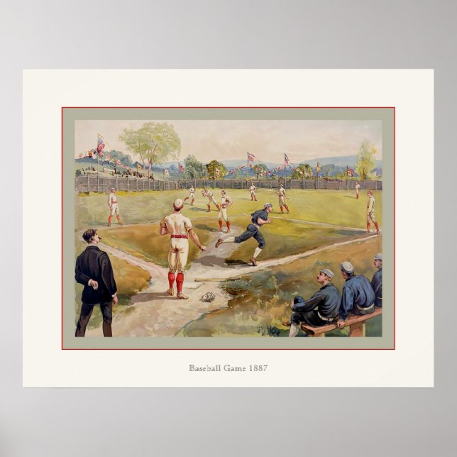 Póster Jogo de basebol 1887 (Frente)