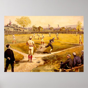 Póster Jogo de basebol do vintage