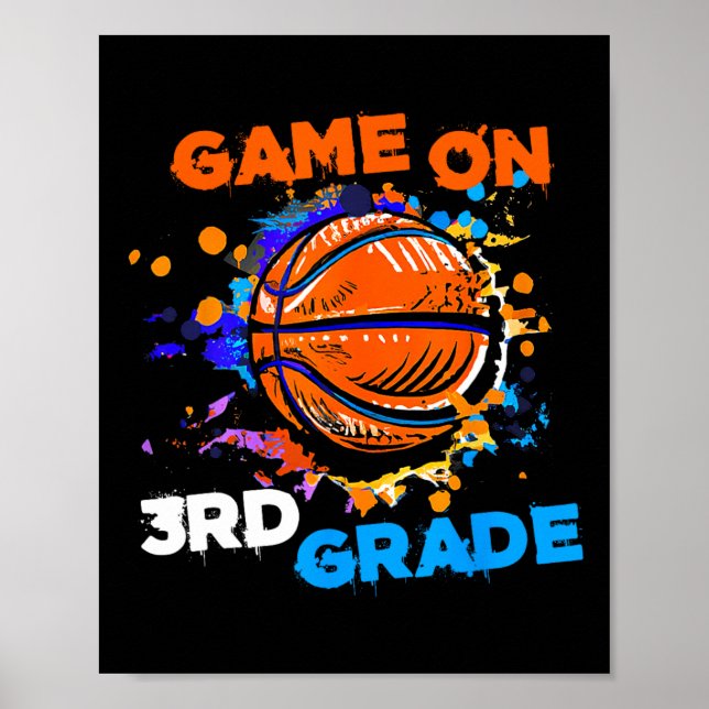 Poster Jogo De Basquete No 3º Ano Da rua Do Tea Escolar (Frente)