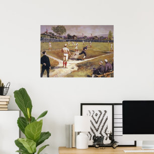Póster Jogo de beisebol esportivo vintage por Henry Sandh
