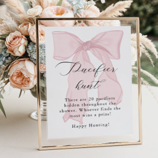 Poster Jogo de caça ao Chá de fraldas de Arco Rosa