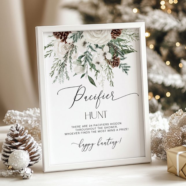 Poster Jogo de caça ao chá de fraldas de Invergreen Pacif (Criador carregado)