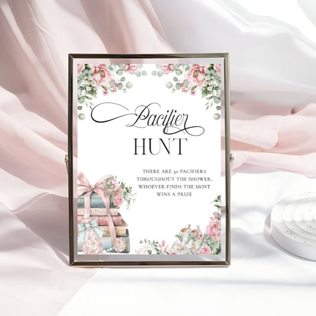 Poster Jogo de Caça Pacificadora para Chá de Bebê de inve (Criador carregado)