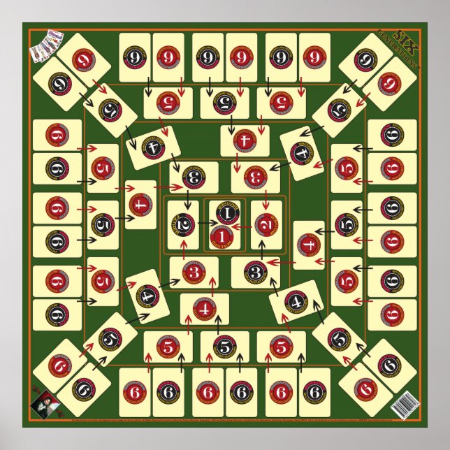 Póster Jogo de Cartão de Conselho de seis gerações - Mapa (Frente)