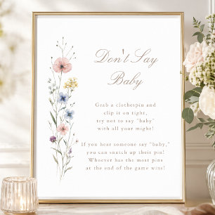 Poster Jogo de Chá de Bebê Little Wildflower Baby Shower 