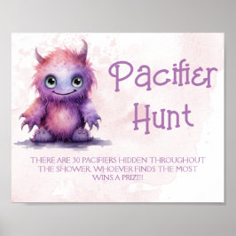 Poster Jogo de Chá de fraldas de Caça com Pacificador do 