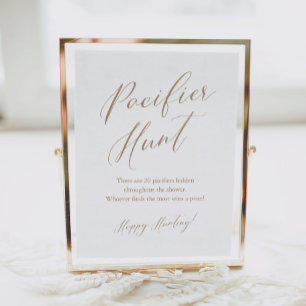 Poster Jogo de Chá de fraldas de Caça com Pacificador Dou