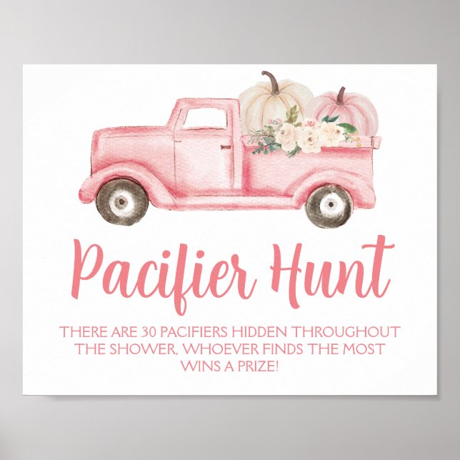 Poster Jogo de Chá de fraldas de Caça com Pacificador Pum (Frente)