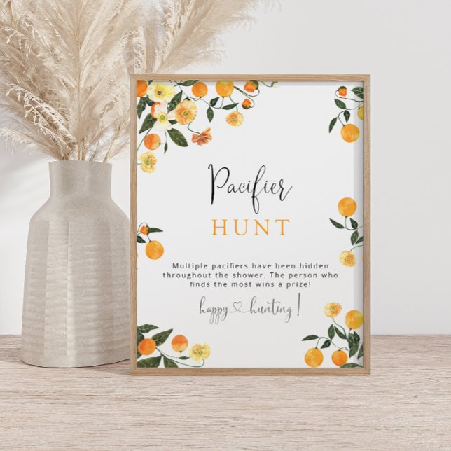 Poster Jogo de Chá de fraldas de Cutil Laranja-Pacificado (Criador carregado)