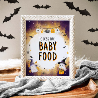 Poster Jogo De Chá de fraldas De Halloween Adivinha A Com