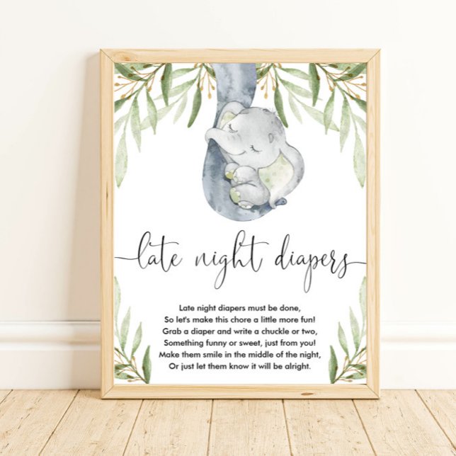 Poster Jogo de chá de fraldas do fralda tarde da noite co (Criador carregado)