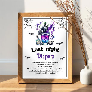 Poster Jogo de Chá de fraldas "Ontem à Noite Fraldas"