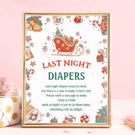 Poster Jogo de Chá de fraldas "Ontem à Noite Fraldas" de